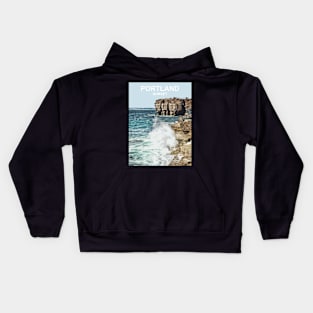 Portland Dorset. Travel poster. Gift. Kids Hoodie